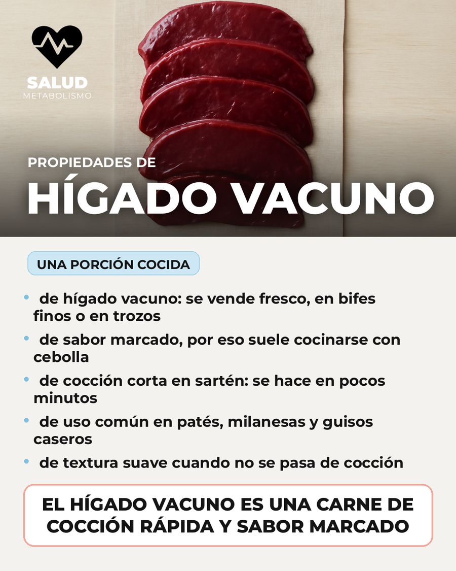 Hígado vacuno: qué aporta una porción