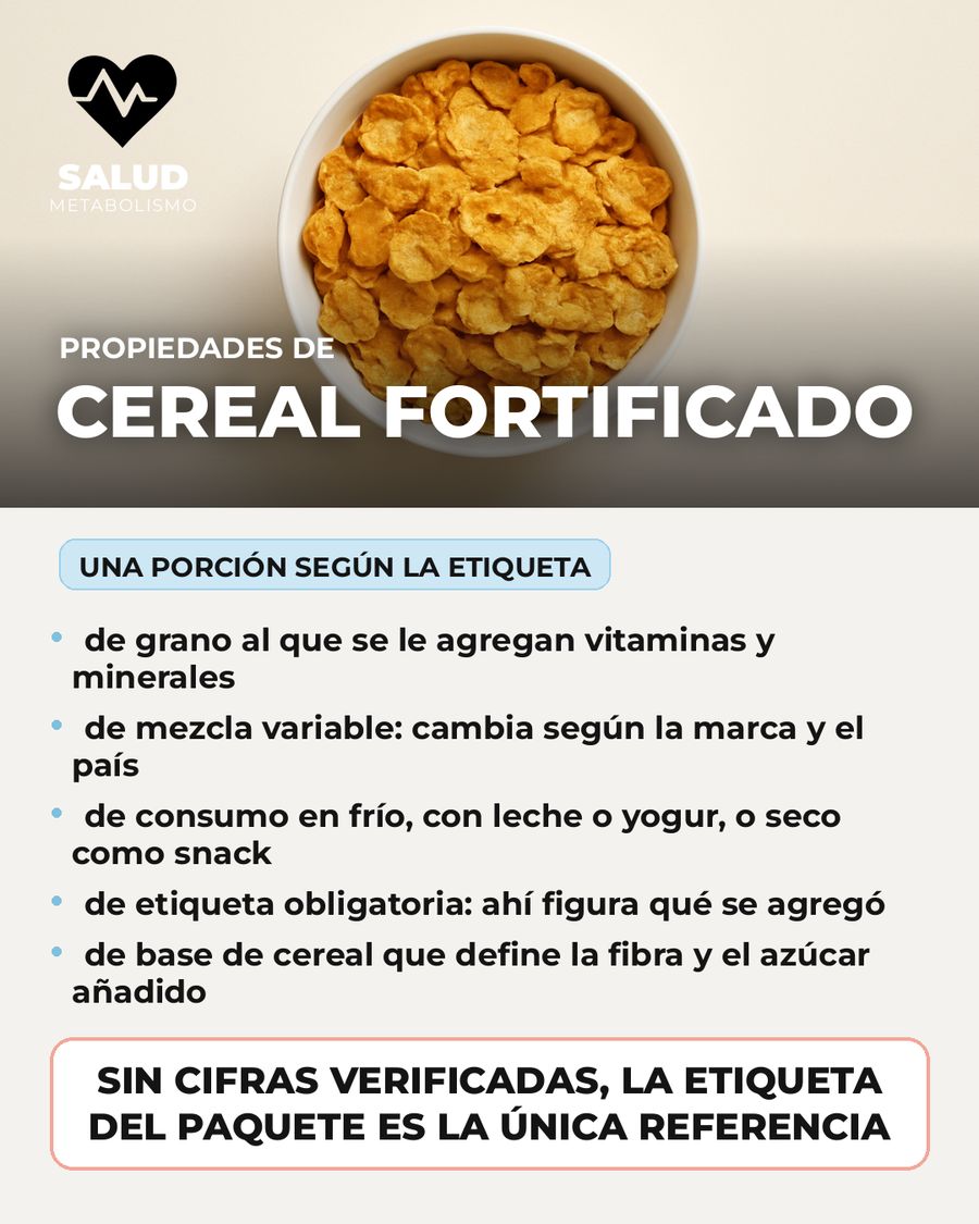 Cereal fortificado: qué aporta una porción