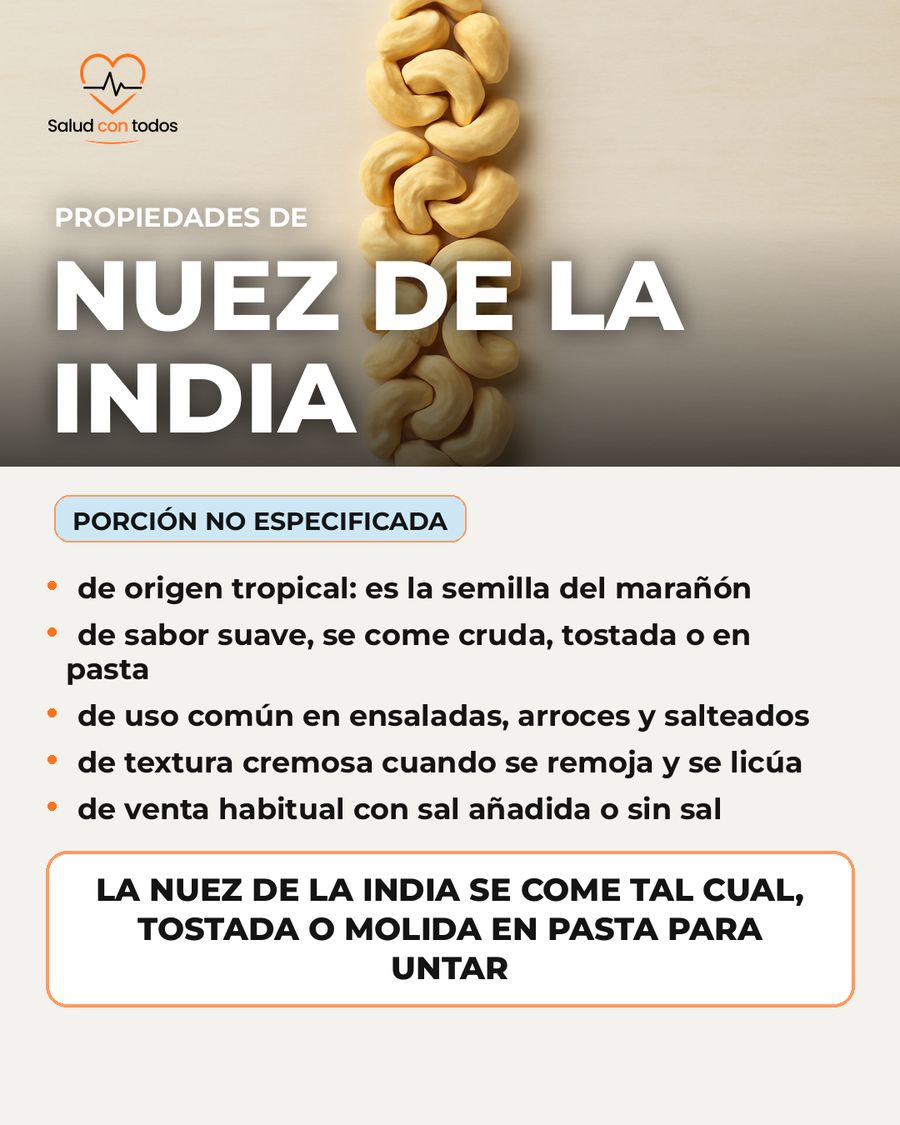 Nuez de la india: qué aporta una porción