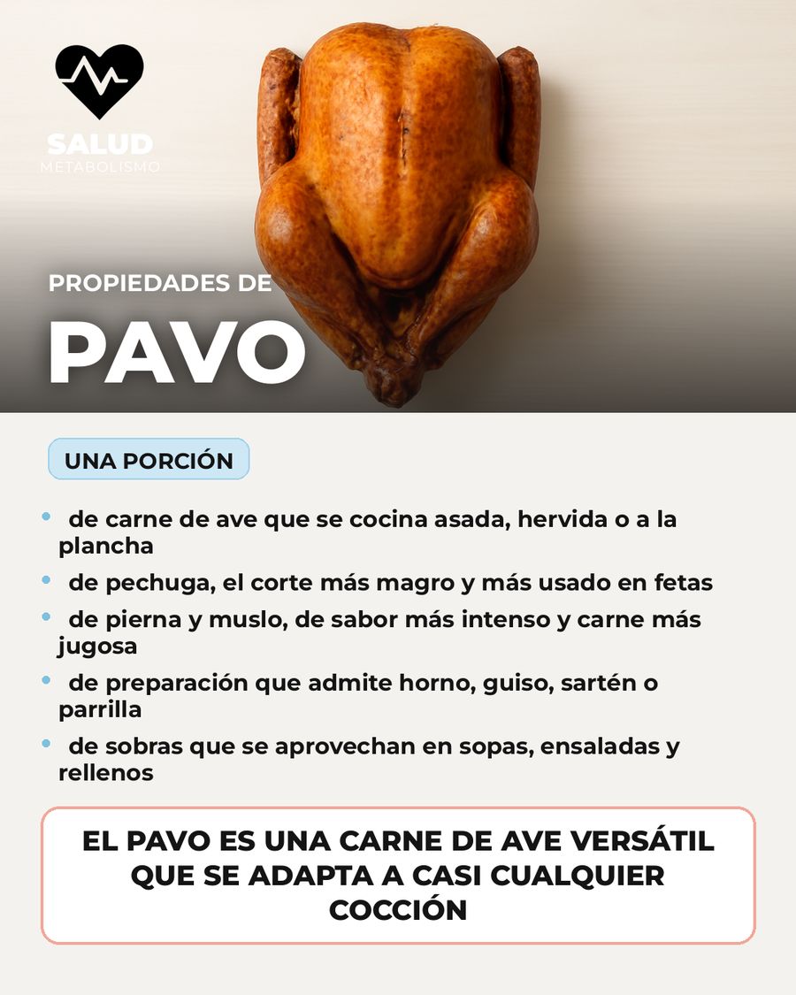 Pavo: qué aporta una porción