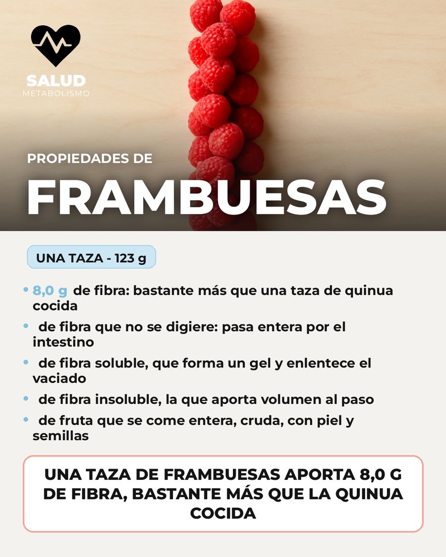 Frambuesas: qué aporta una porción