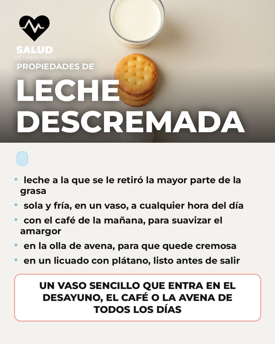 Leche descremada: qué aporta una porción