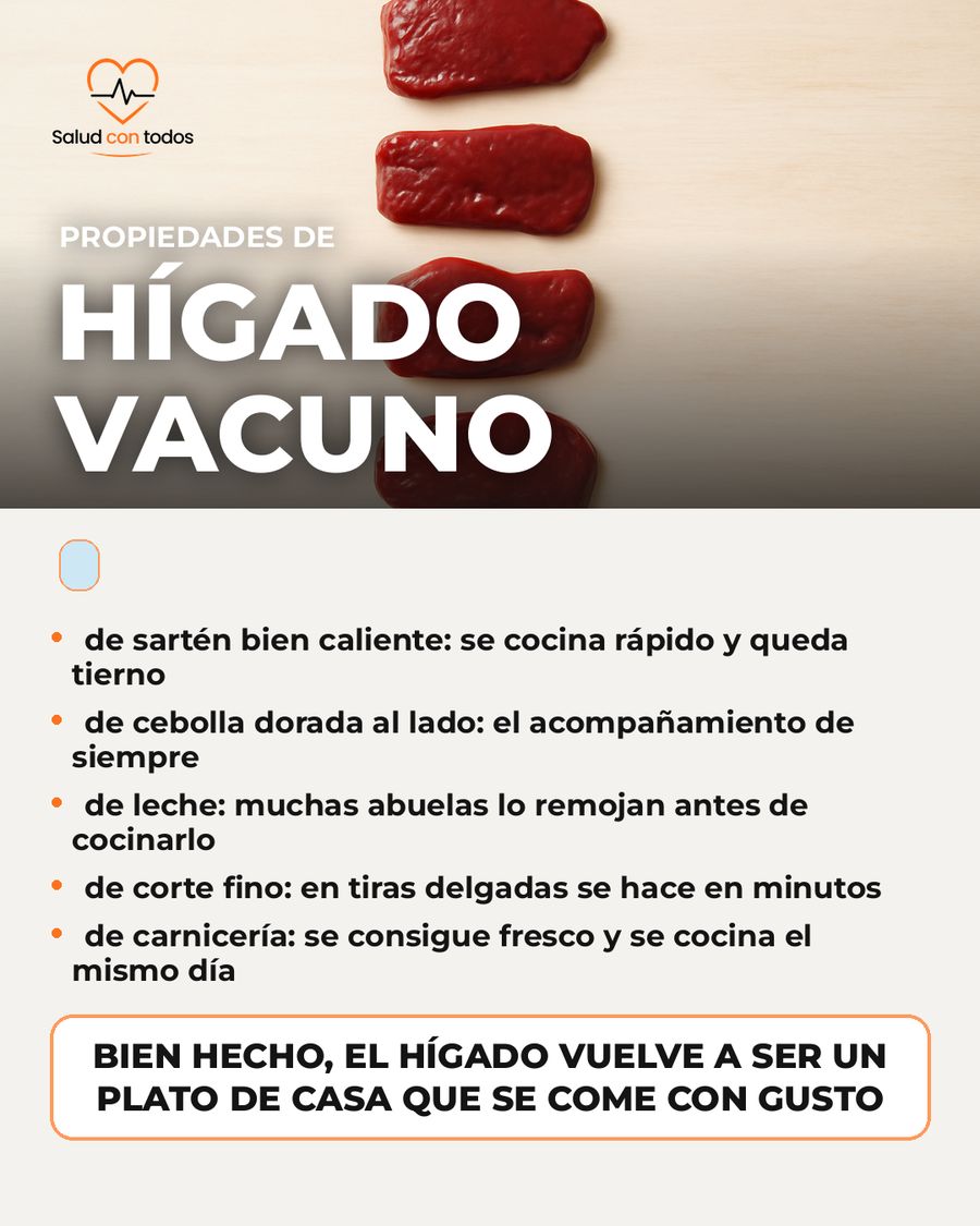 Hígado vacuno: qué aporta una porción