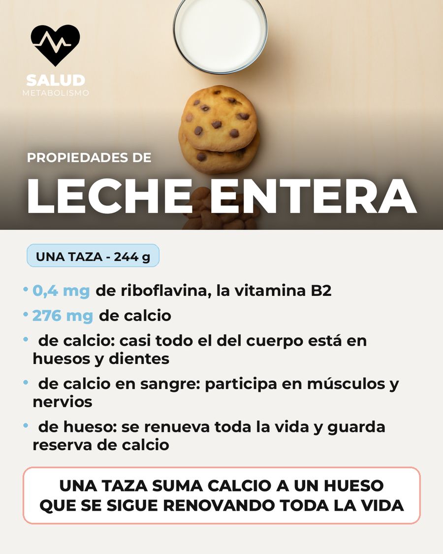Leche entera: qué aporta una porción