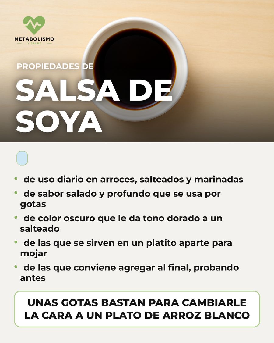 Salsa de soya: qué aporta una porción