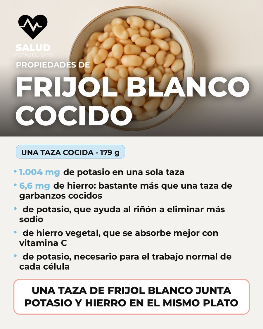 Frijol blanco cocido: qué aporta una porción