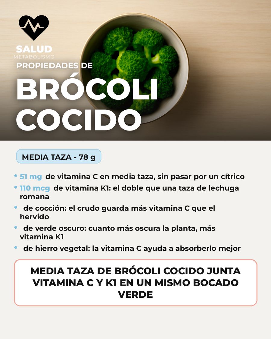 Brócoli cocido: qué aporta una porción