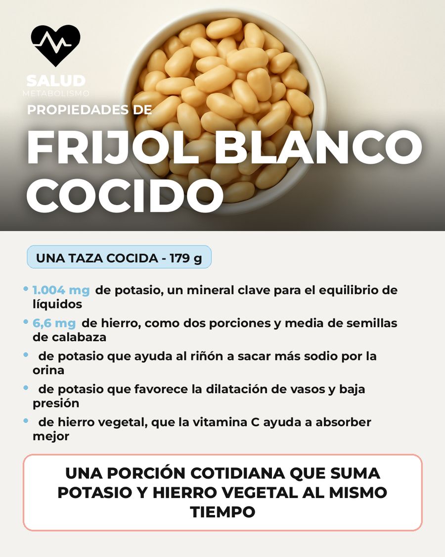 Frijol blanco cocido: qué aporta una porción